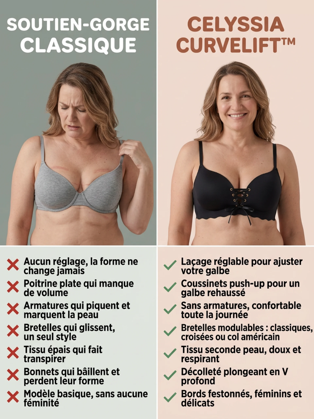 Soutien-gorge CurveLift™ | Décolleté sublimé, push-up réglable, sans armature